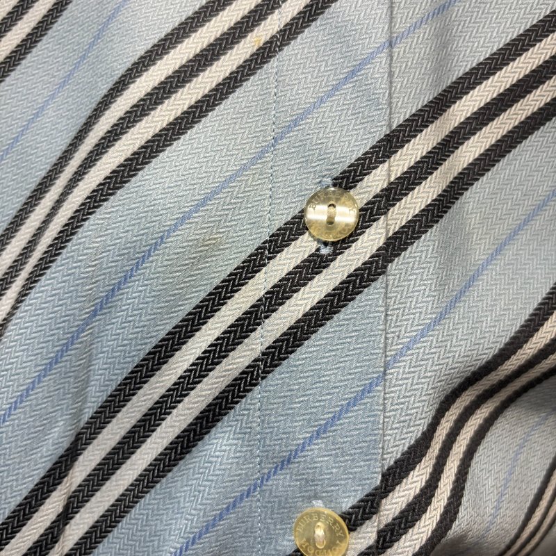 【美收精品】BURBERRY淺藍色格紋長袖襯衫 4-994-8
