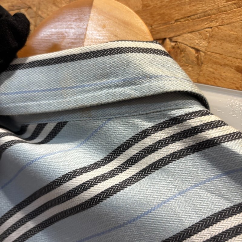 【美收精品】BURBERRY淺藍色格紋長袖襯衫 4-994-12