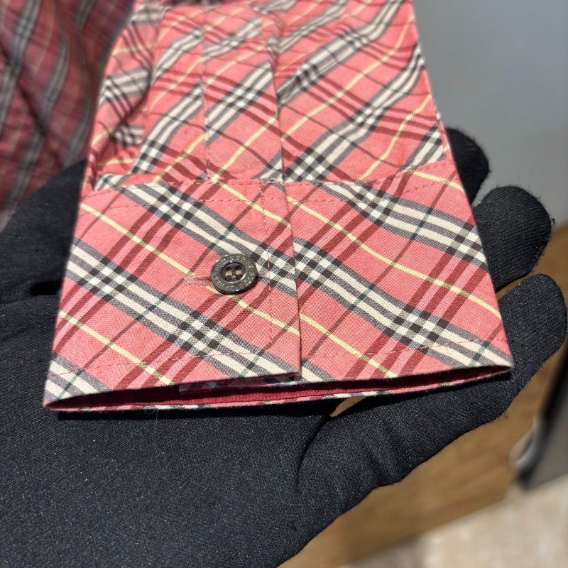 【美收精品】BURBERRY紅色格紋長袖襯衫 4-998-4