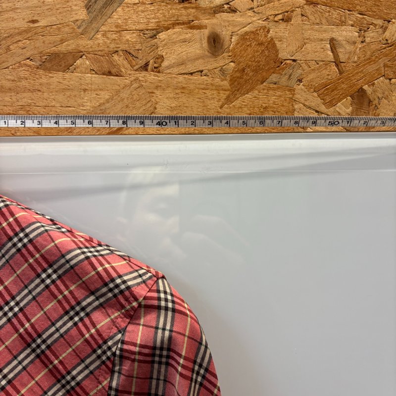 【美收精品】BURBERRY紅色格紋長袖襯衫 4-998-8