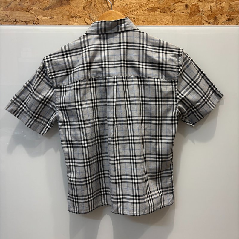 【美收精品】BURBERRY灰色格紋短袖襯衫 4-999-1