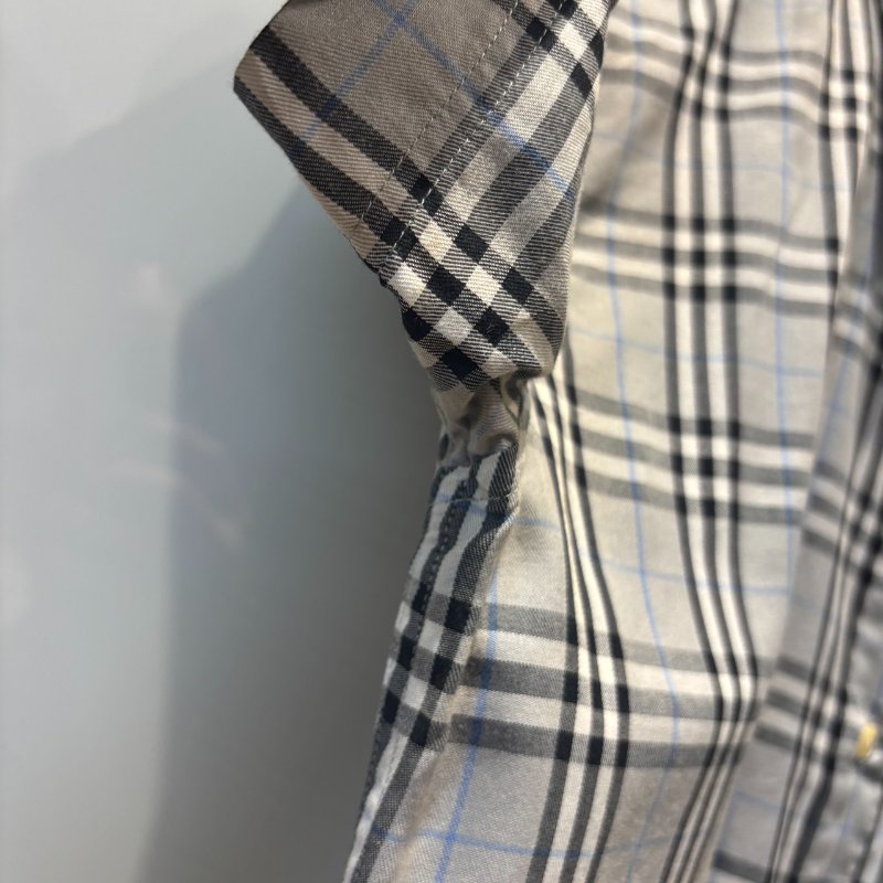 【美收精品】BURBERRY灰色格紋短袖襯衫 4-999-2