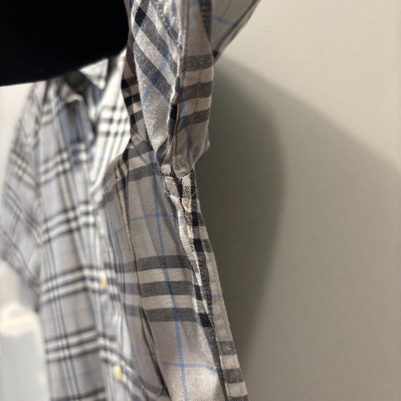 【美收精品】BURBERRY灰色格紋短袖襯衫 4-999-3