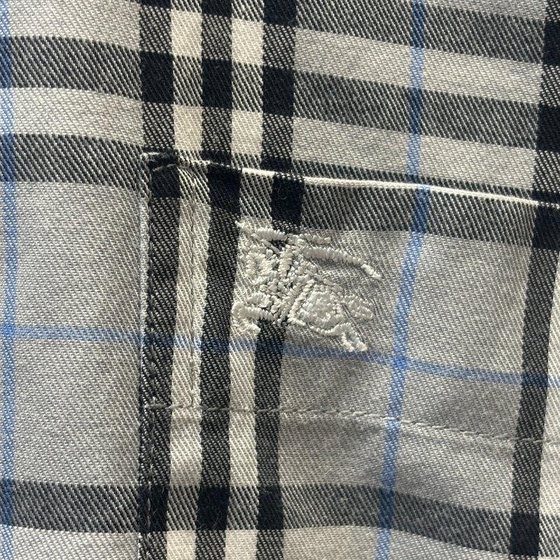 【美收精品】BURBERRY灰色格紋短袖襯衫 4-999-4