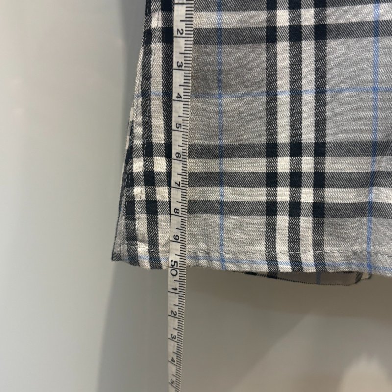 【美收精品】BURBERRY灰色格紋短袖襯衫 4-999-9