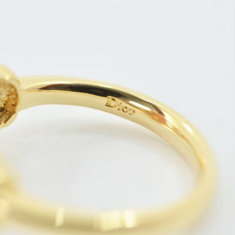 Christian Dior 18K金 天然紅寶石花簇鑽石戒指-8