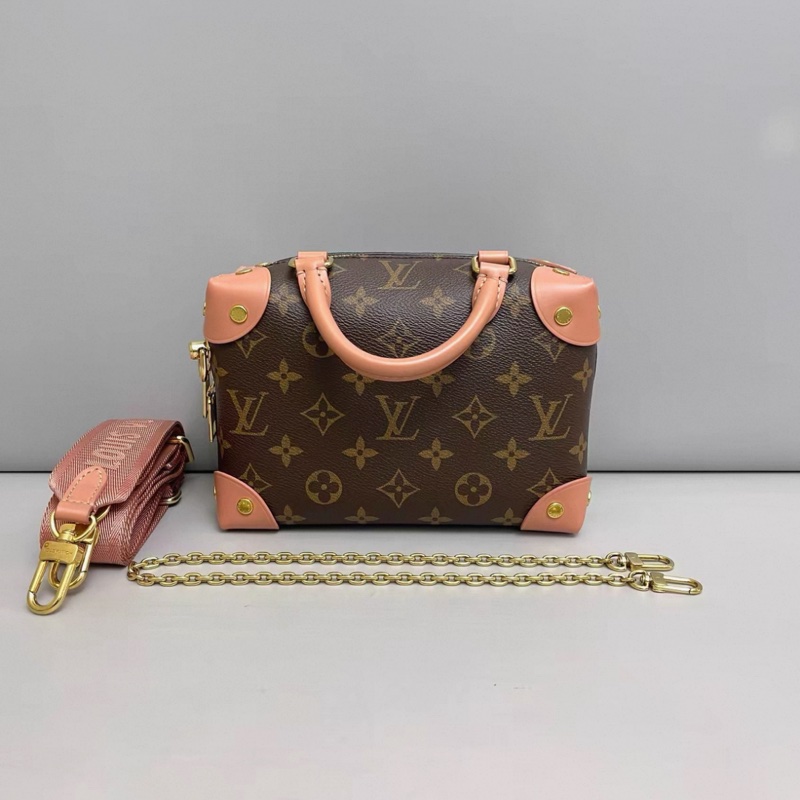 LV Petite Malle Souple老花粉色八角盒子-1