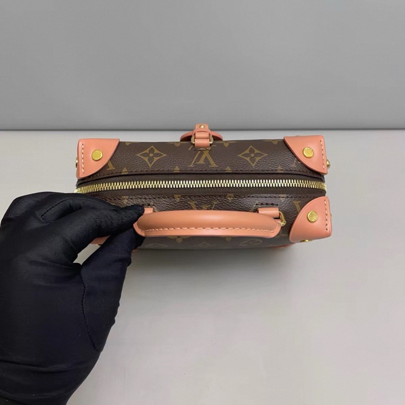 LV Petite Malle Souple老花粉色八角盒子-4