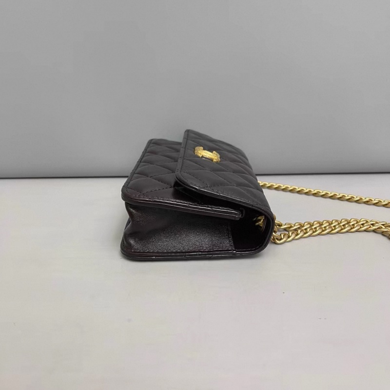 Chanel香奈兒 紫色全皮菱格金柱woc 芯片-2