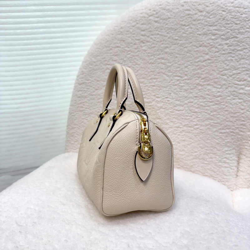 路易威登M58954波士頓包20公分LV奶油白牛皮SPEEDY20-7