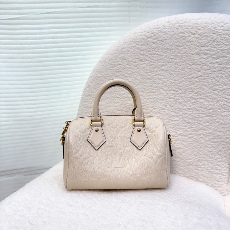 路易威登M58954波士頓包20公分LV奶油白牛皮SPEEDY20-9