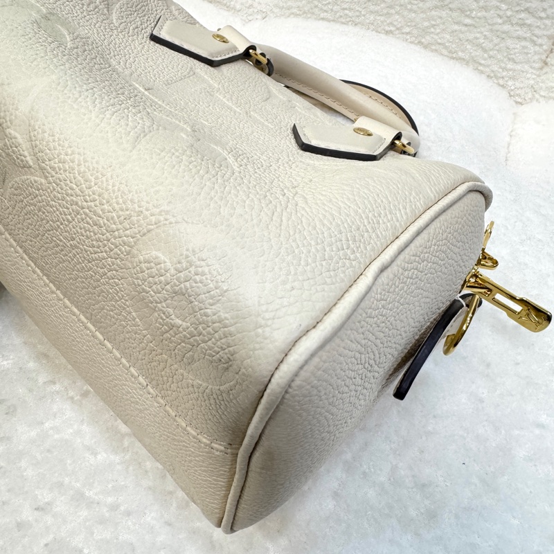 路易威登M58954波士頓包20公分LV奶油白牛皮SPEEDY20-15