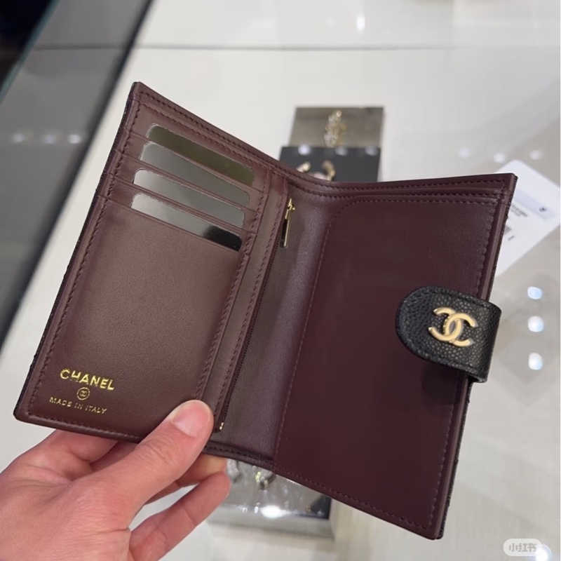 Chanel 全新🔥現貨 護照夾 黑金 荔枝牛皮-4