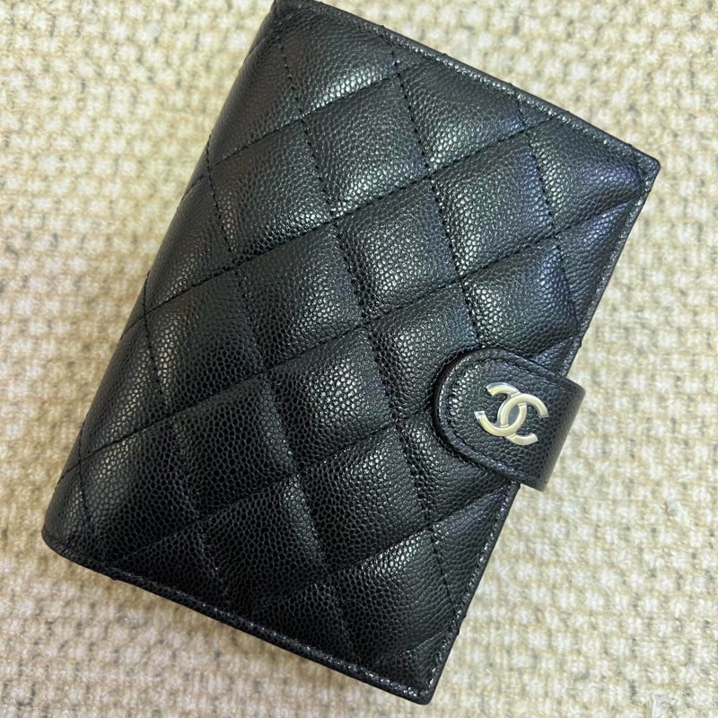 Chanel 全新🔥現貨 護照夾 黑金 荔枝牛皮-5