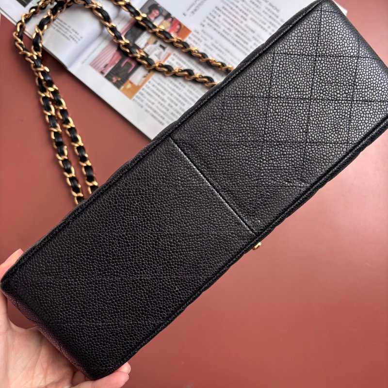 ::CHANEL::  A58600 香奈兒 經典菱格黑色大型口蓋包 JUMBO Classic Flap 30-4