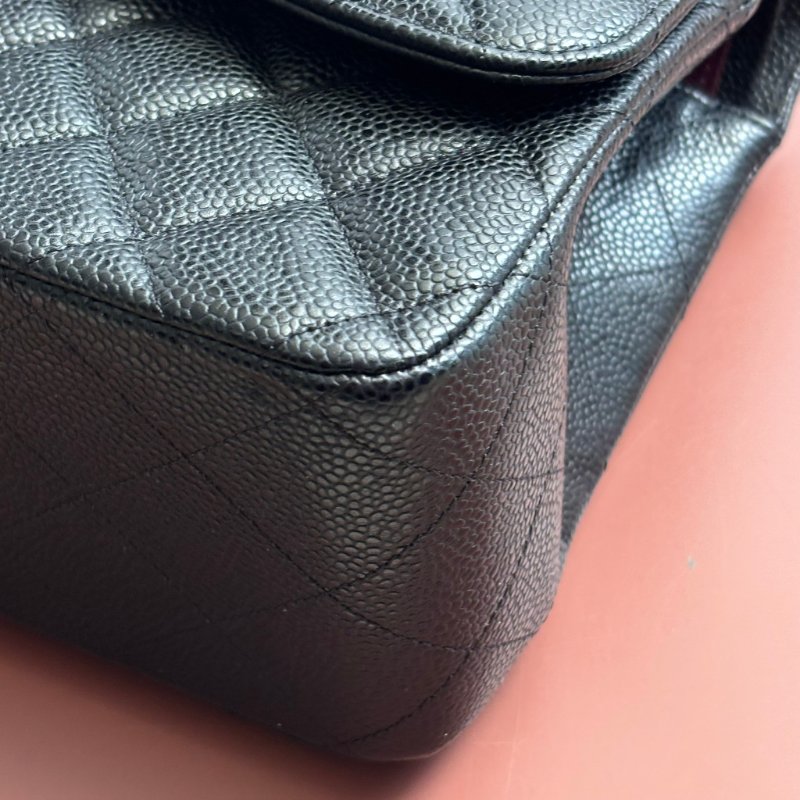 ::CHANEL::  A58600 香奈兒 經典菱格黑色大型口蓋包 JUMBO Classic Flap 30-7