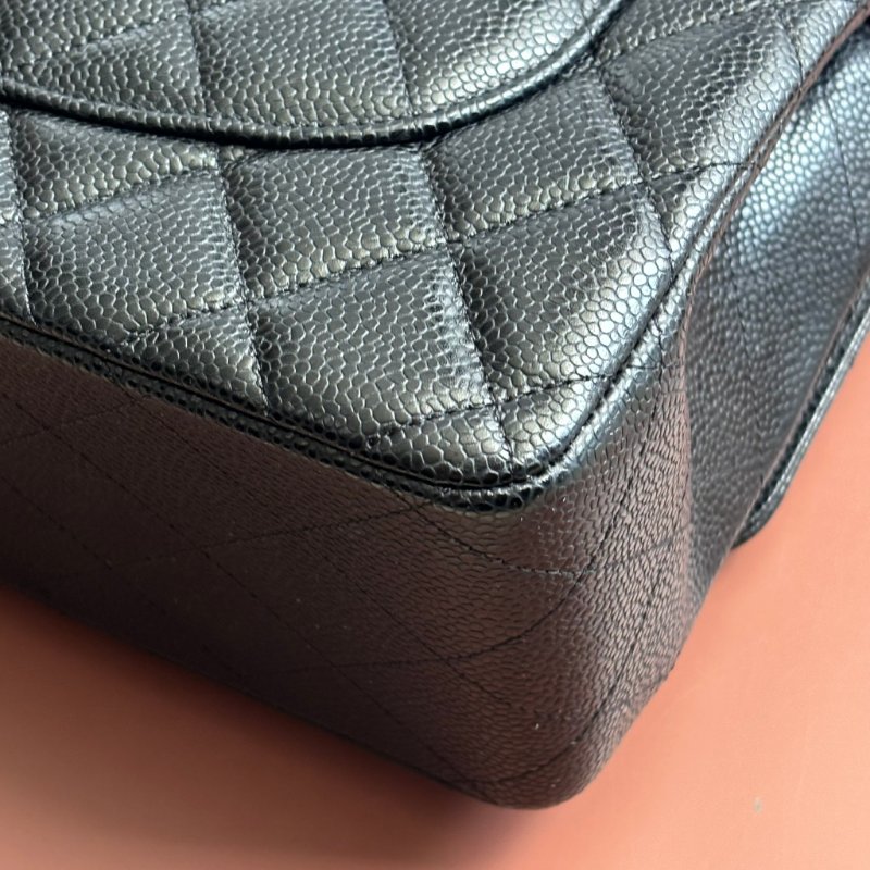 ::CHANEL::  A58600 香奈兒 經典菱格黑色大型口蓋包 JUMBO Classic Flap 30-9