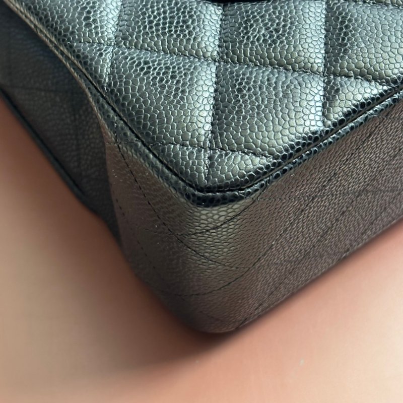::CHANEL::  A58600 香奈兒 經典菱格黑色大型口蓋包 JUMBO Classic Flap 30-10