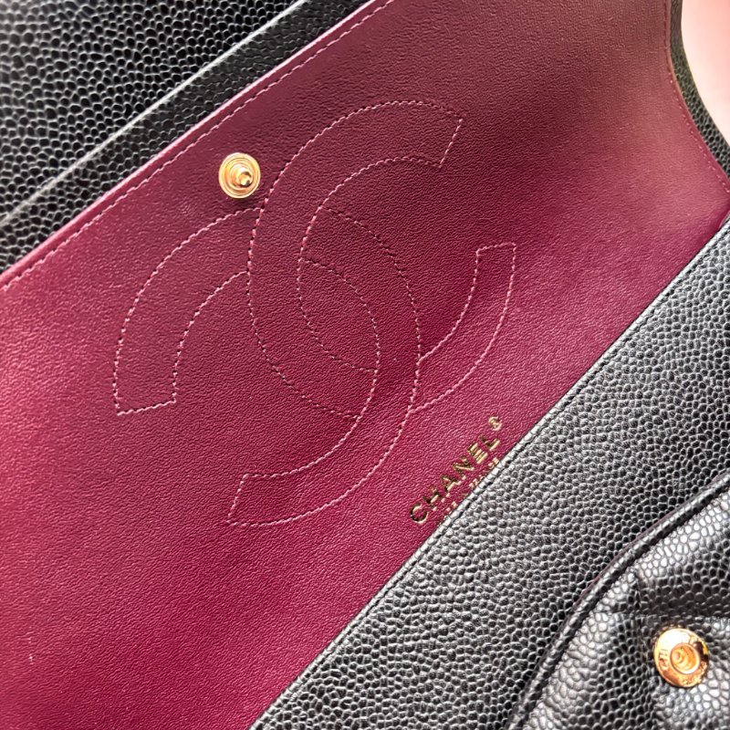 ::CHANEL::  A58600 香奈兒 經典菱格黑色大型口蓋包 JUMBO Classic Flap 30-14