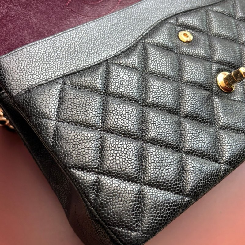 ::CHANEL::  A58600 香奈兒 經典菱格黑色大型口蓋包 JUMBO Classic Flap 30-21