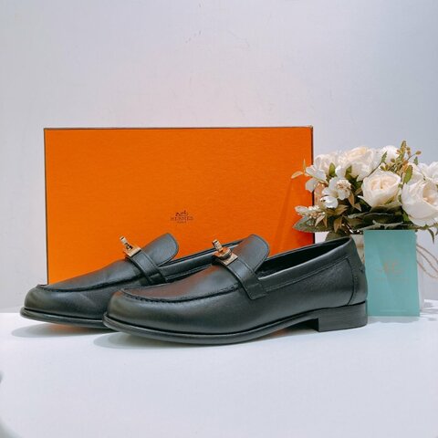 TW4737 Hermes 愛馬仕 凱莉扣 黑金 樂福鞋 小牛皮 Destin Loafer 37 Size Noir x GHW
