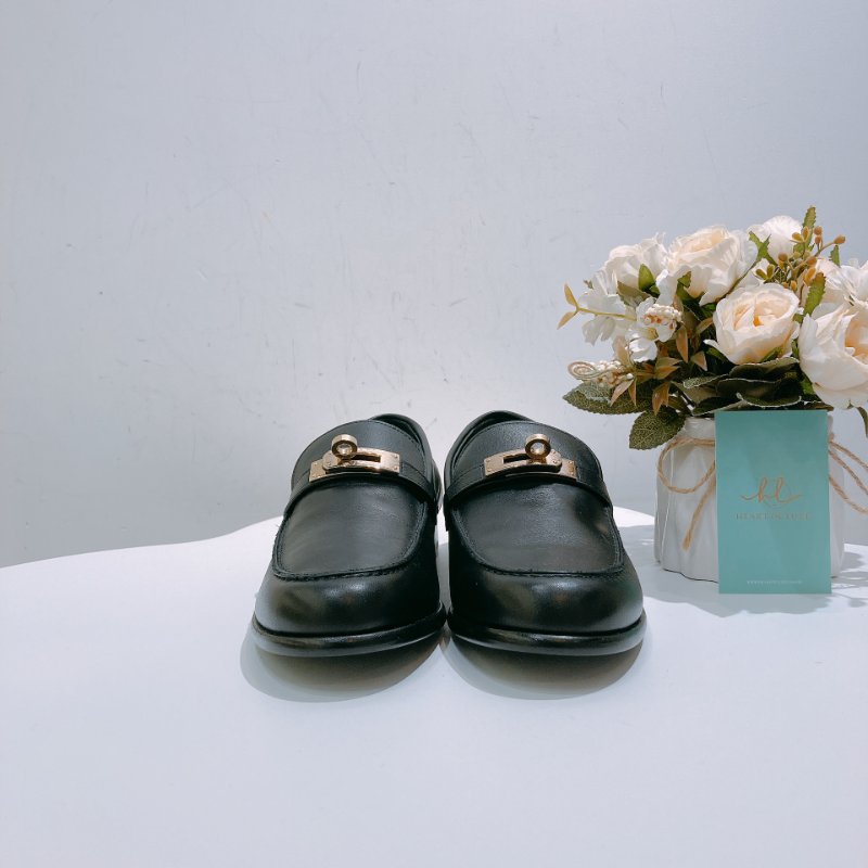 TW4737 Hermes 愛馬仕 凱莉扣 黑金 樂福鞋 小牛皮 Destin Loafer 37 Size Noir x GHW-1