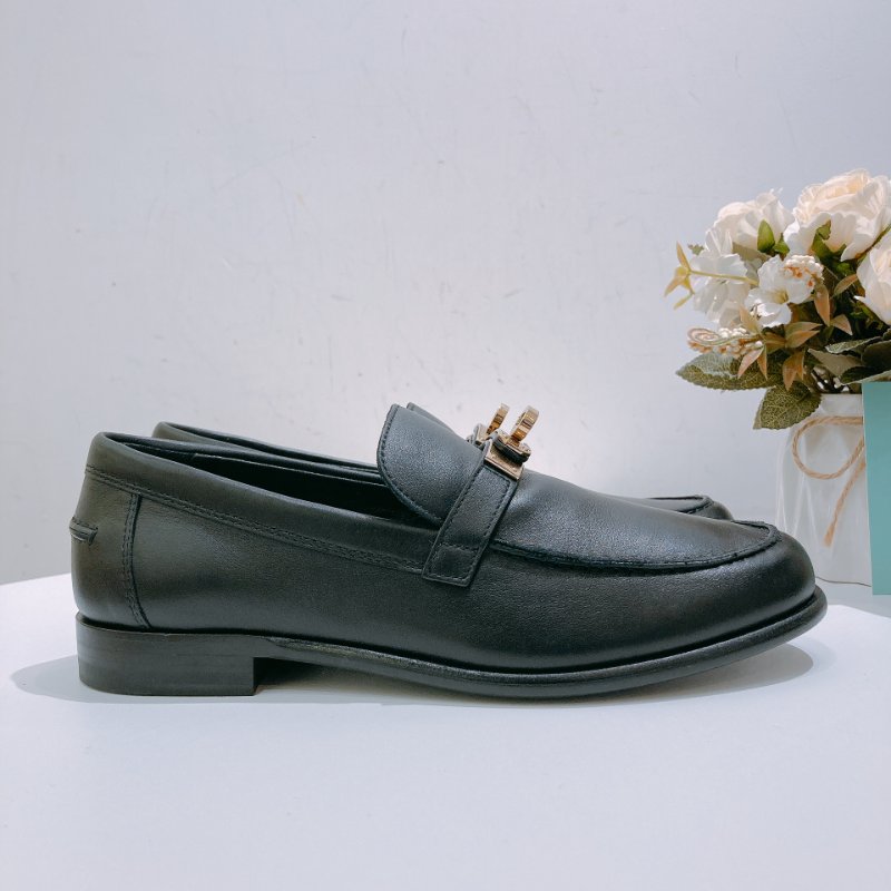 TW4737 Hermes 愛馬仕 凱莉扣 黑金 樂福鞋 小牛皮 Destin Loafer 37 Size Noir x GHW-4