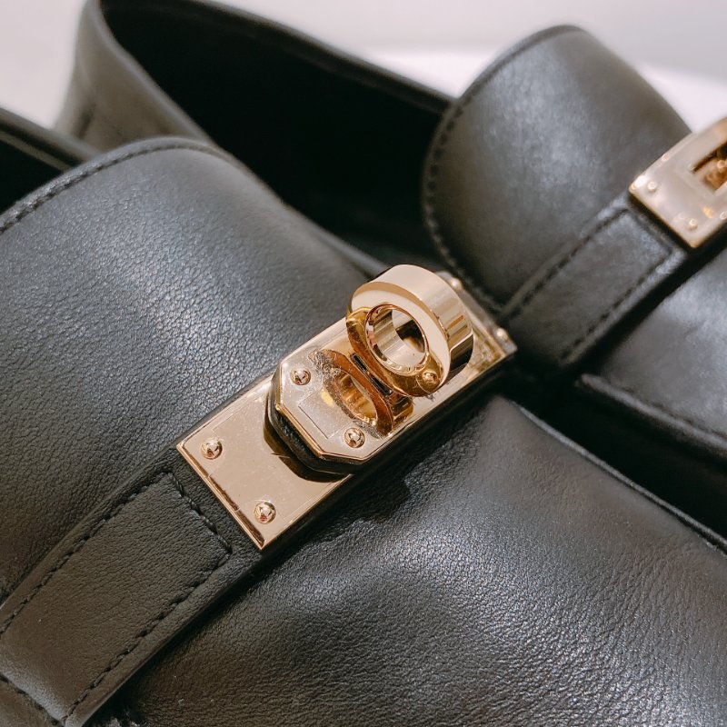 TW4737 Hermes 愛馬仕 凱莉扣 黑金 樂福鞋 小牛皮 Destin Loafer 37 Size Noir x GHW-8