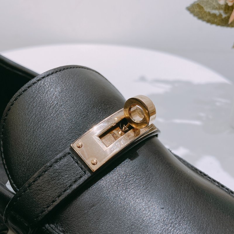 TW4737 Hermes 愛馬仕 凱莉扣 黑金 樂福鞋 小牛皮 Destin Loafer 37 Size Noir x GHW-9