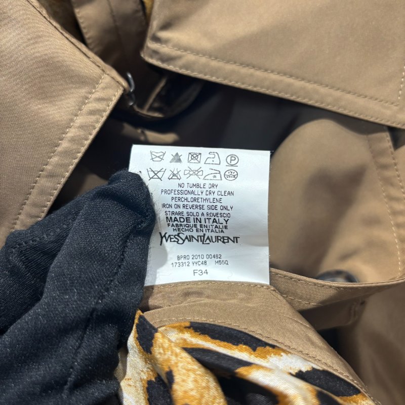 【美收精品】YSL	茶色風衣外套 5-23-6