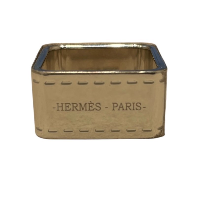 HERMES 愛馬仕 馬車LOGO 方形絲巾釦 合金 銀色-1