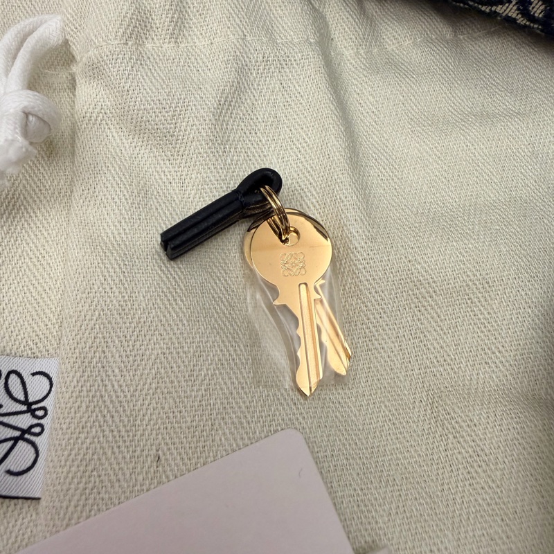 LOEWE 羅威 AMAZONA 19 方形包 Anagram 緹花拼小牛皮款（海軍藍/黑）。金扣-21