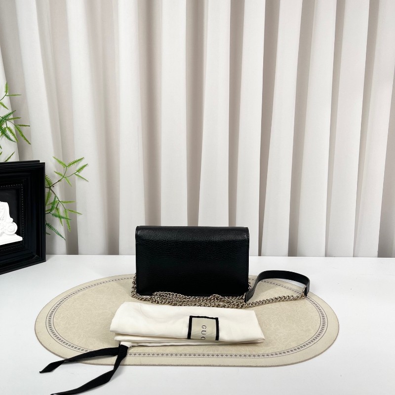 GUCCI古馳 黑色woc風琴包 雙G單肩斜挎包 內裡乾淨 容量剛好 十分美麗-1