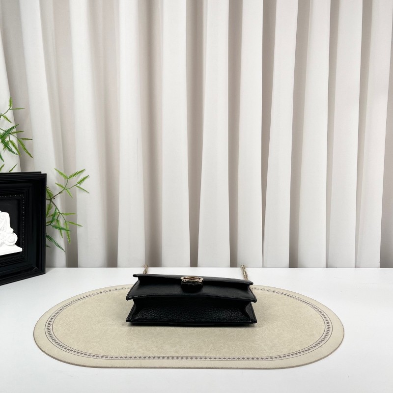 GUCCI古馳 黑色woc風琴包 雙G單肩斜挎包 內裡乾淨 容量剛好 十分美麗-4