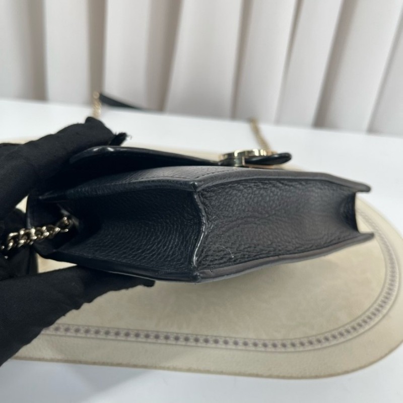 GUCCI古馳 黑色woc風琴包 雙G單肩斜挎包 內裡乾淨 容量剛好 十分美麗-7