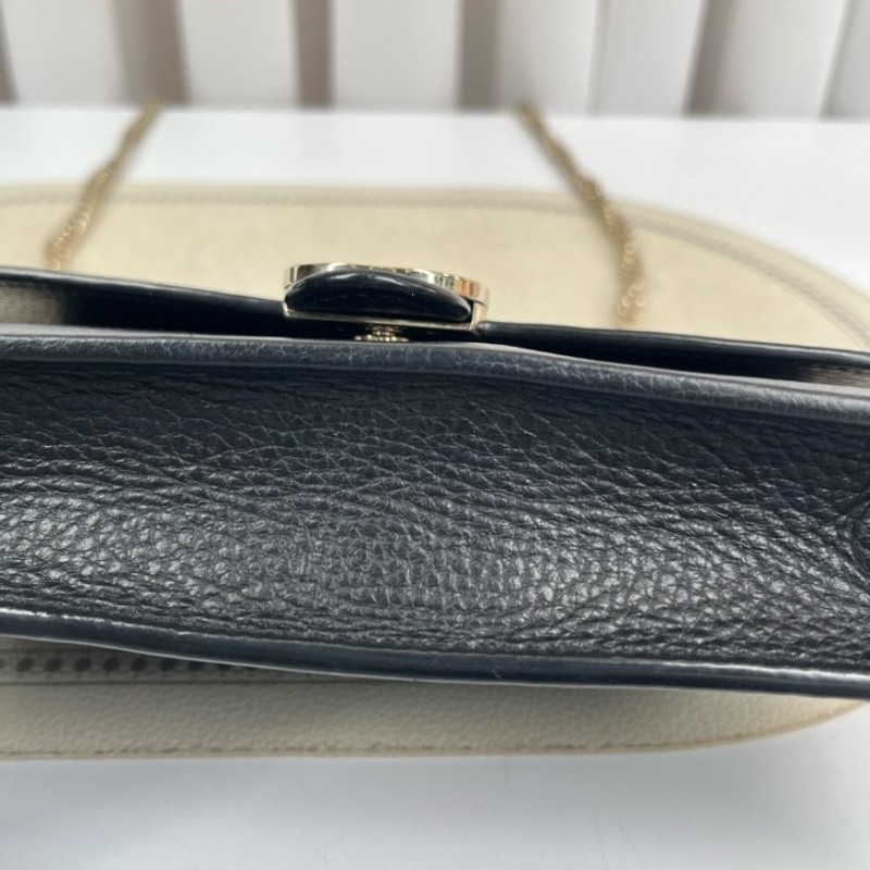 GUCCI古馳 黑色woc風琴包 雙G單肩斜挎包 內裡乾淨 容量剛好 十分美麗-8