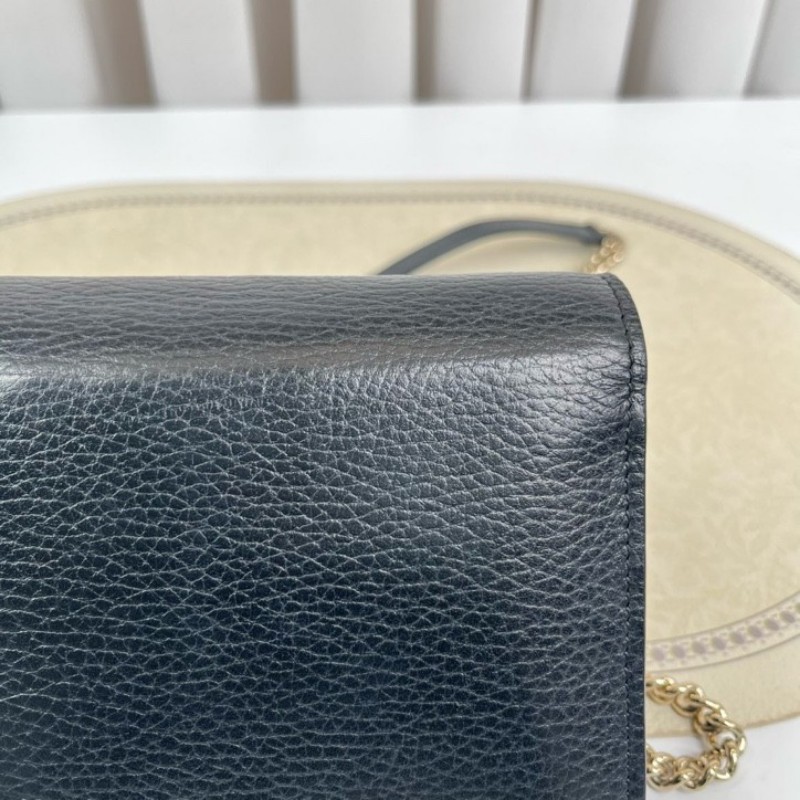 GUCCI古馳 黑色woc風琴包 雙G單肩斜挎包 內裡乾淨 容量剛好 十分美麗-12