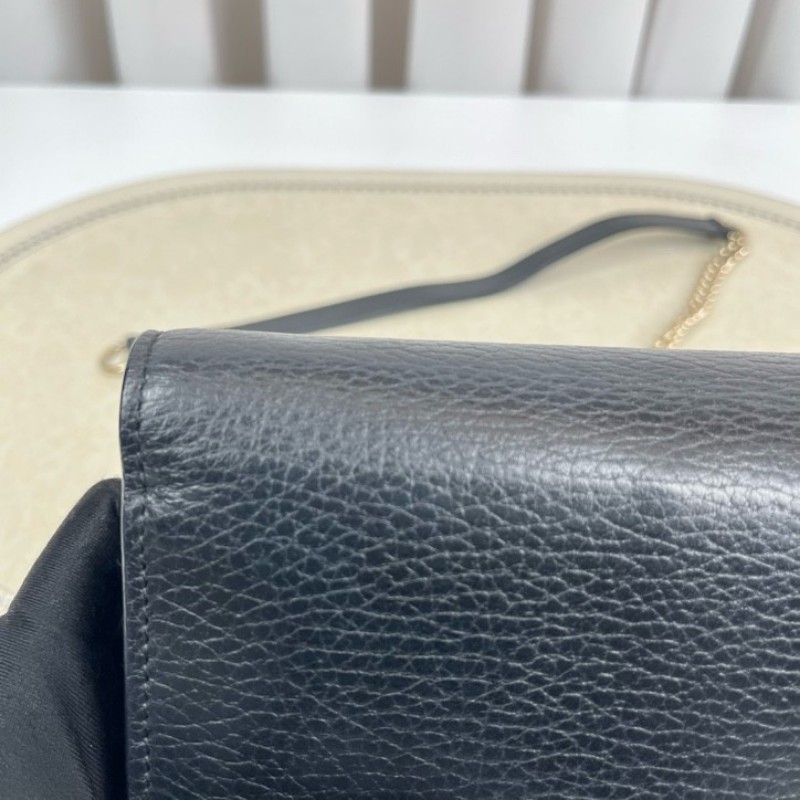 GUCCI古馳 黑色woc風琴包 雙G單肩斜挎包 內裡乾淨 容量剛好 十分美麗-13