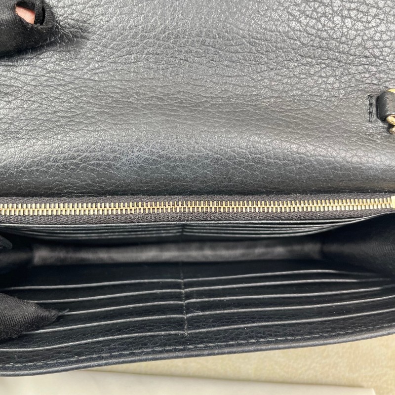 GUCCI古馳 黑色woc風琴包 雙G單肩斜挎包 內裡乾淨 容量剛好 十分美麗-17