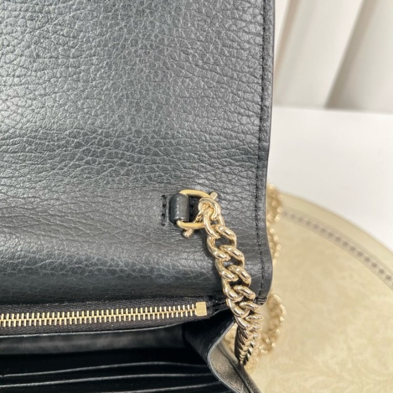 GUCCI古馳 黑色woc風琴包 雙G單肩斜挎包 內裡乾淨 容量剛好 十分美麗-19