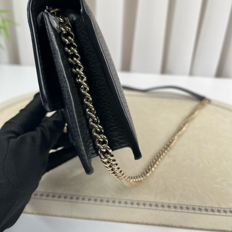 GUCCI古馳 黑色woc風琴包 雙G單肩斜挎包 內裡乾淨 容量剛好 十分美麗-23