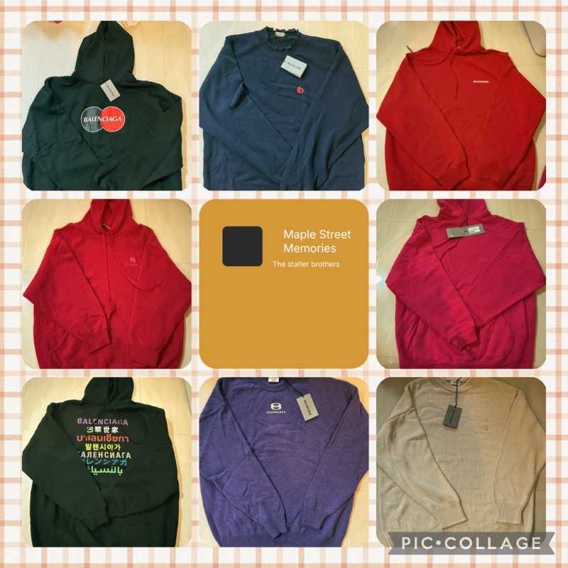 Balenciaga 圓形Logo黑色連帽衫 XS-3