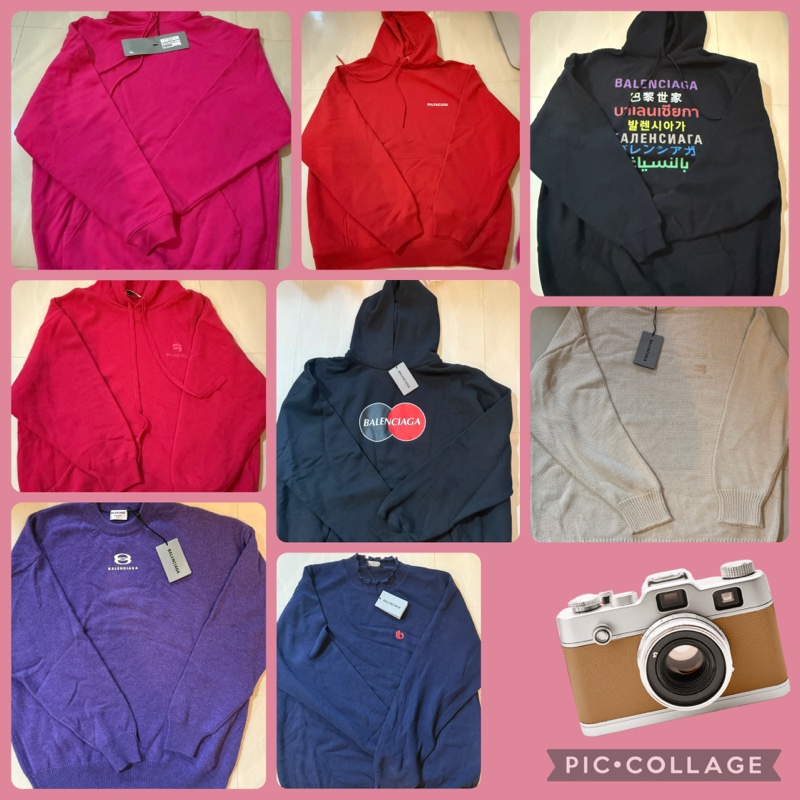 Balenciaga 圓形Logo黑色連帽衫 XS-4