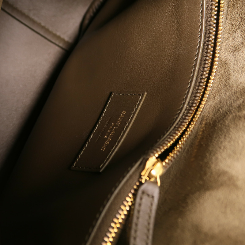 SAINT LAURENT 牛皮皮革Hobo Small金扣手挽袋-5