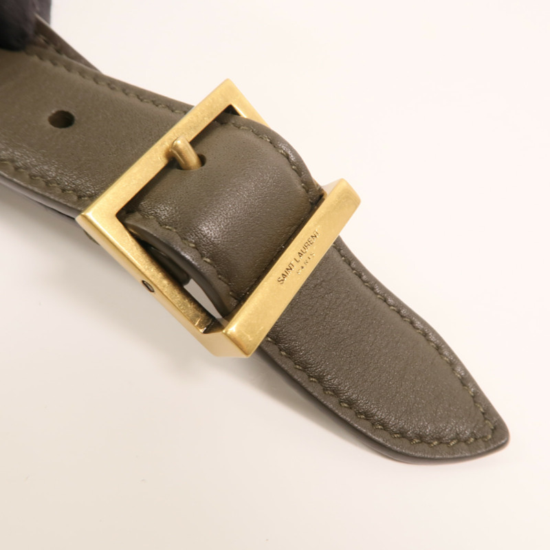 SAINT LAURENT 牛皮皮革Hobo Small金扣手挽袋-14