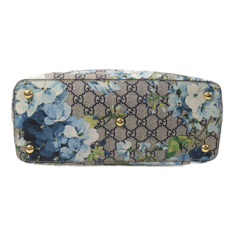 GUCCI 塗層帆布GG Supreme Blooms Tote Bag金扣手挽袋-3