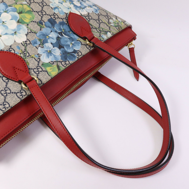 GUCCI 塗層帆布GG Supreme Blooms Tote Bag金扣手挽袋-8