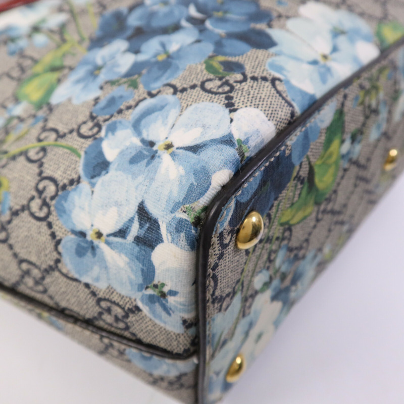 GUCCI 塗層帆布GG Supreme Blooms Tote Bag金扣手挽袋-12