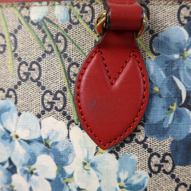 GUCCI 塗層帆布GG Supreme Blooms Tote Bag金扣手挽袋-13