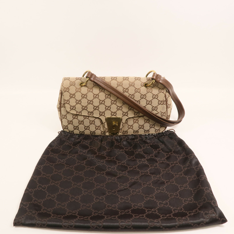 GUCCI 帆布Vintage Bag金扣肩背袋-8